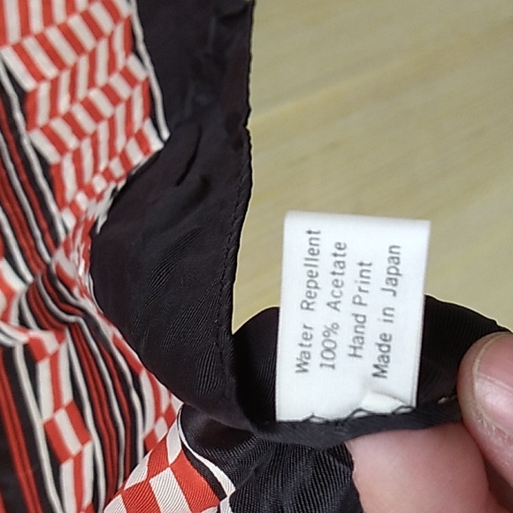 Francois Boucher Paris Black, Red & White 100% Acetate Hand Printed Scarf - Picture 8 of 8